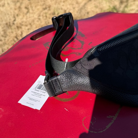 Coach Warren Belt Bag Black Signature Canvas Gorpcore Quiet Luxury Fanny Pack - Picture 6 of 11